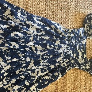 Abercrombie Emerson Puff Sleeve Midi Dress- Blue and White Floral Dress